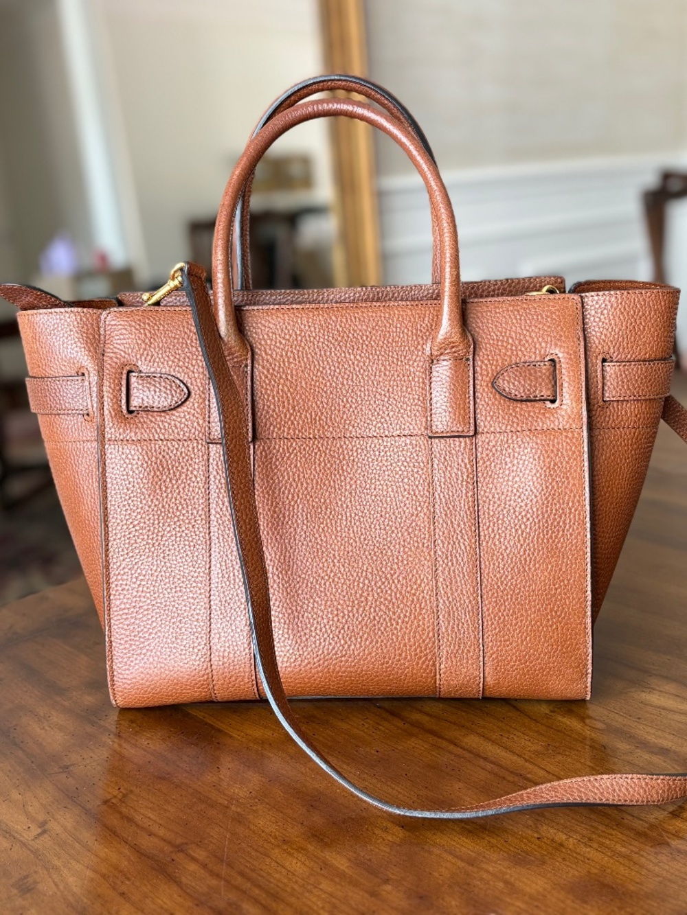Mulberry Small Zipped Bayswater - Oak Classic Grain - Picture 2 of 6